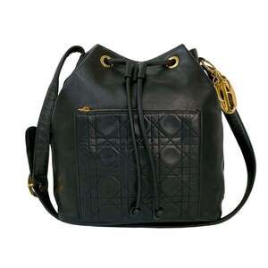 CHRISTIAN DIOR Black Leather Shoulder Bag